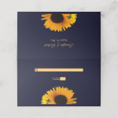 Placement Carte de place pliée Mariage de tournesol (bleu ma (Extérieur déplié)