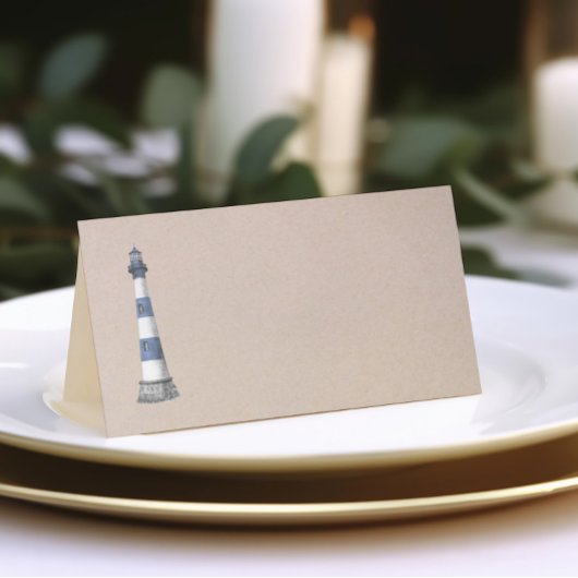 Placement Carte de place pliée Mariage Lighthouse Kraft
