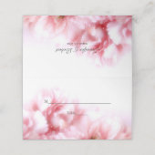 Placement Carte de place pliée Mariage oeillets rose (Extérieur déplié)