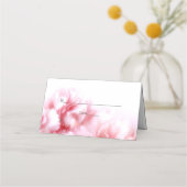 Placement Carte de place pliée Mariage oeillets rose (Devant)