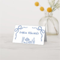 Carte de place pliée pour Fête des mariées de cou