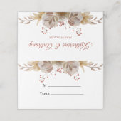 Placement Carte de place pliée pour Mariage floral Boho mini (Extérieur déplié)