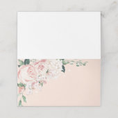 Placement Carte de place pliée Roses roses (Extérieur déplié)