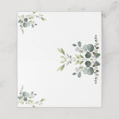 Placement Carte de place pliée Rustique Eucalyptus Vert (Extérieur déplié)