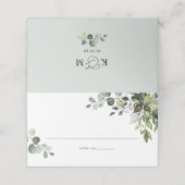 Placement Carte de place pliée Rustique Mariage de verdure (Extérieur déplié)