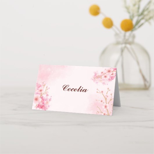 Placement Carte de place pliée Sakura Cherry Blossom (Devant)