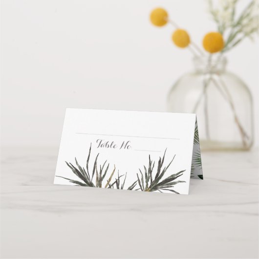 Placement Carte de place pliée Tropical Mariage Palm Tree (Devant)