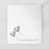 Placement Carte de place pour ballon de coeur rose 70e anniv (Extérieur déplié)