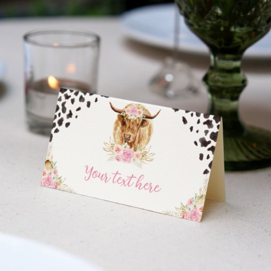 Placement Carte de place pour l'anniversaire de la vache Hig