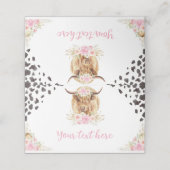 Placement Carte de place pour l'anniversaire de la vache Hig (Extérieur déplié)