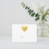 Placement Carte de place pour mariage de coeur doré (Debout devant)