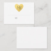 Placement Carte de place pour mariage de coeur doré (Devant / Derrière)