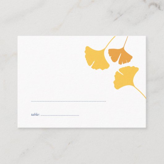 Placement Carte de place pour mariage feuille Ginkgo (Devant)