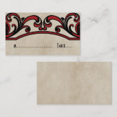 Placement Carte de place Red Gothic Swirls (Devant / Derrière)