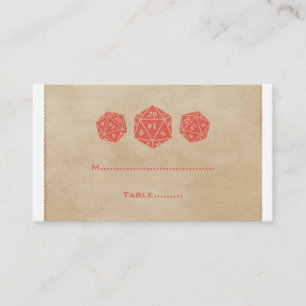 Placement Carte de place Red Grunge D20 Dice Gamer