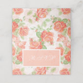 Placement Carte de place rose à fleurs orange (Extérieur déplié)