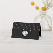 Placement Carte De Place Roses Et Diamants Bleus Romantiques (Dos)