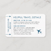 Placement Carte de place Style de billet de carte d'embarque (Dos)