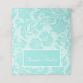 Placement Carte de place turquoise damas (Extérieur déplié)