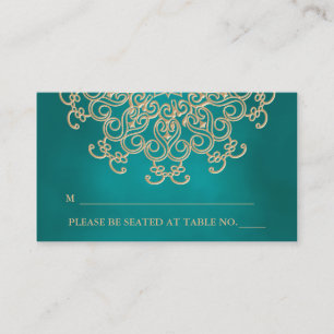 Placement Carte de place turquoise et Gold Indian inspirée