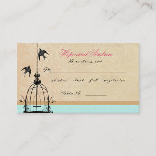 Placement Carte de place vintage Bird Cage avec Menu Selecti