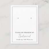 Placement Carte de Présentation de Boucles d'Oreilles Cadeau (Devant)