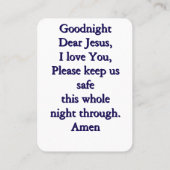 Placement Carte de prière au coucher de l'enfant (Dos)