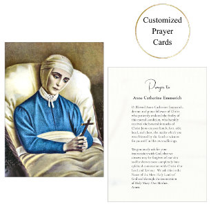 Placement Carte de prière catholique Anne Catherine Emmerich