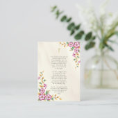 Placement Carte de prière catholique de grossesse à fleurs t (Debout devant)