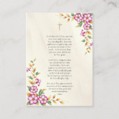Placement Carte de prière catholique de grossesse à fleurs t (Devant)