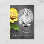 Placement Carte de prière catholique de Ste Bernadette de Lo (Devant)