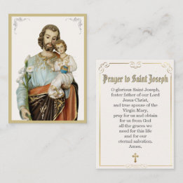 Placement Carte de prière catholique dévotionnelle Saint Jos