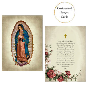 Placement Carte de prière catholique romaine de Notre-Dame d