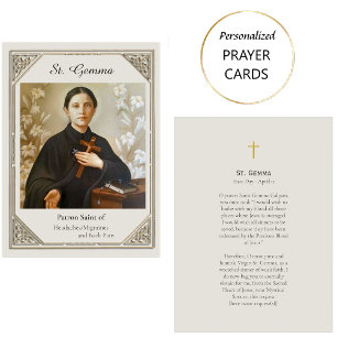 Placement Carte de prière catholique romaine de Ste Gemma