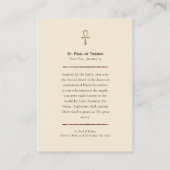 Placement Carte de prière chrétienne orthodoxe de St. Paul d (Dos)