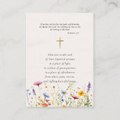 Placement Carte de prière chrétienne orthodoxe fleur sauvage (Dos)