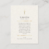 Placement Carte de prière chrétienne orthodoxe Saint Abo de (Dos)