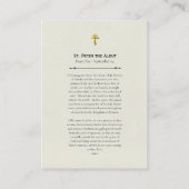 Placement Carte de prière chrétienne orthodoxe Saint-Pierre (Dos)