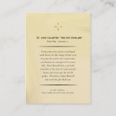 Placement Carte de prière chrétienne orthodoxe St. John Cala (Dos)