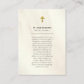 Placement Carte de prière chrétienne orthodoxe St. John Koch (Dos)