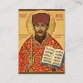 Placement Carte de prière chrétienne orthodoxe St. John Koch (Devant)