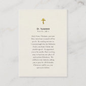 Placement Carte de prière chrétienne orthodoxe St. Vladimir (Dos)