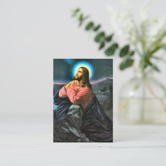 Placement Carte de prière commémorative Christ in Gethsemane (Debout devant)