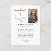 Placement Carte de prière commémorative de la photo chrétien (Dos)