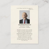 Placement Carte de prière commémorative de la photo chrétien (Dos)