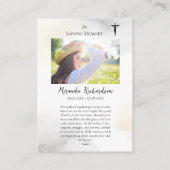 Placement Carte de prière commémorative Notre-Dame de Guadal (Dos)