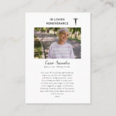 Placement Carte de prière commémorative Notre-Dame de Guadal (Dos)