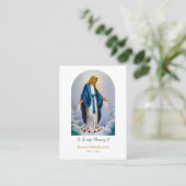 Placement Carte de prière commémorative Vierge Marie et Rose (Debout devant)