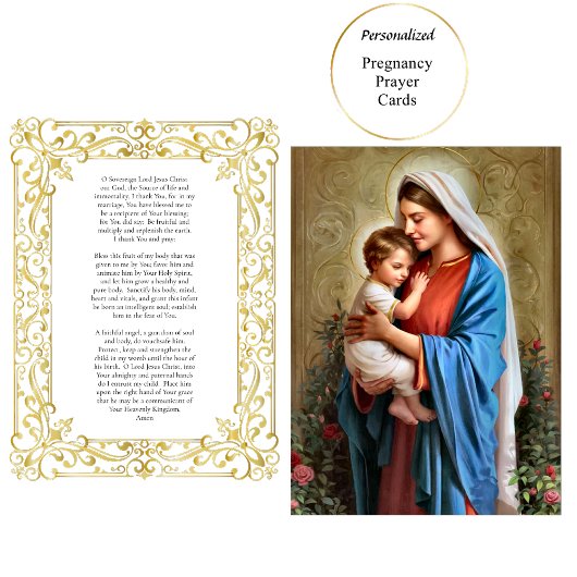 Placement Carte de prière de grossesse catholique avec un ca