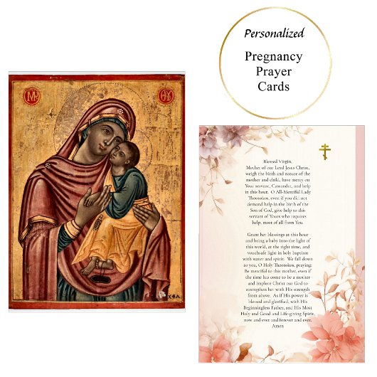 Placement Carte de prière de grossesse de l'enfant Christ Th
